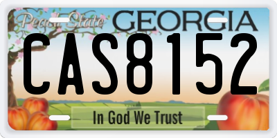 GA license plate CAS8152