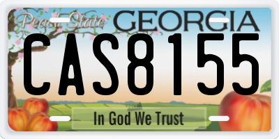 GA license plate CAS8155