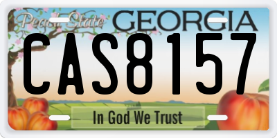 GA license plate CAS8157