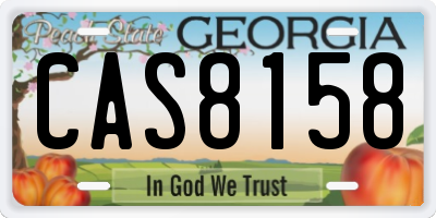 GA license plate CAS8158