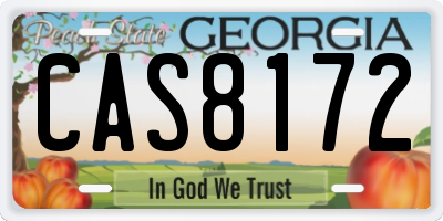 GA license plate CAS8172