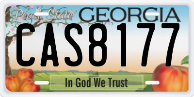 GA license plate CAS8177