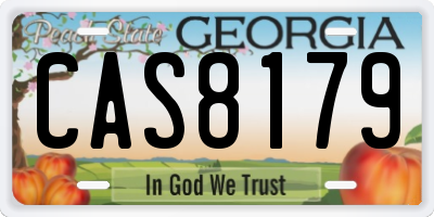 GA license plate CAS8179