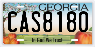 GA license plate CAS8180