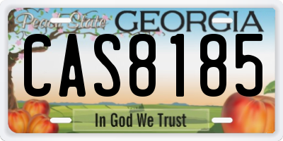 GA license plate CAS8185