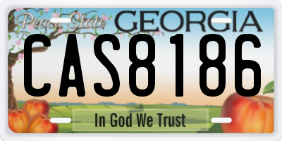 GA license plate CAS8186