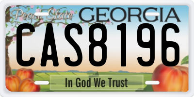 GA license plate CAS8196