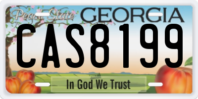 GA license plate CAS8199