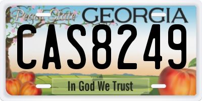 GA license plate CAS8249