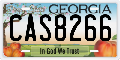 GA license plate CAS8266