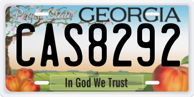 GA license plate CAS8292