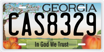 GA license plate CAS8329
