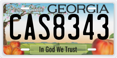 GA license plate CAS8343