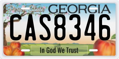 GA license plate CAS8346