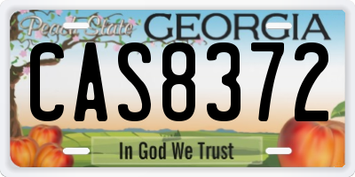 GA license plate CAS8372