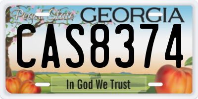 GA license plate CAS8374