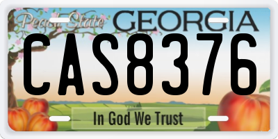 GA license plate CAS8376