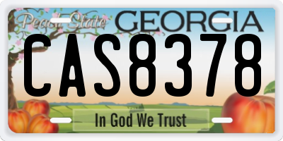 GA license plate CAS8378