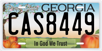 GA license plate CAS8449