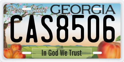 GA license plate CAS8506