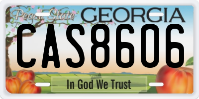 GA license plate CAS8606