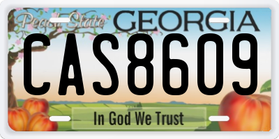 GA license plate CAS8609