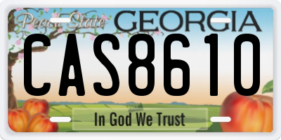 GA license plate CAS8610