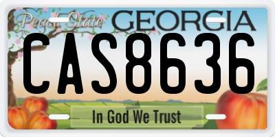 GA license plate CAS8636