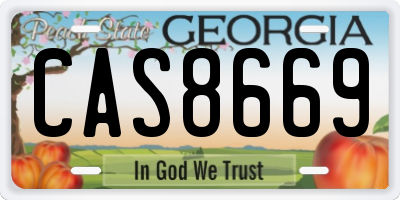 GA license plate CAS8669