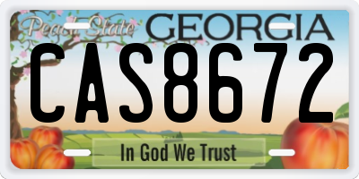 GA license plate CAS8672