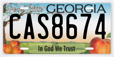 GA license plate CAS8674