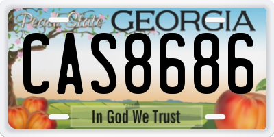 GA license plate CAS8686