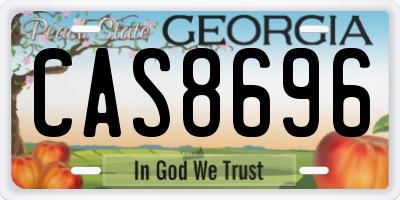 GA license plate CAS8696