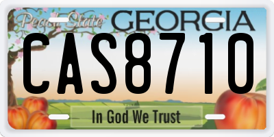 GA license plate CAS8710