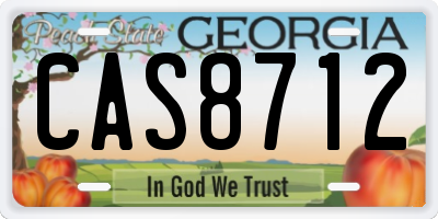 GA license plate CAS8712