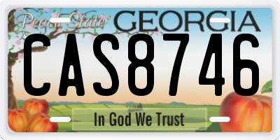 GA license plate CAS8746