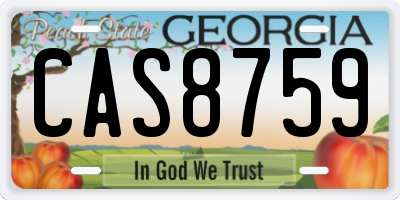 GA license plate CAS8759
