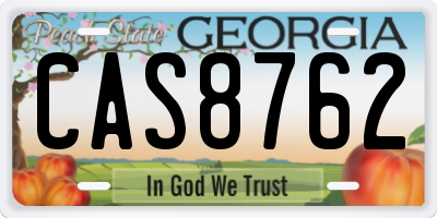 GA license plate CAS8762