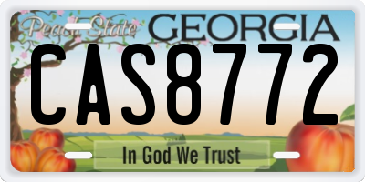 GA license plate CAS8772