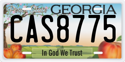 GA license plate CAS8775