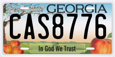 GA license plate CAS8776