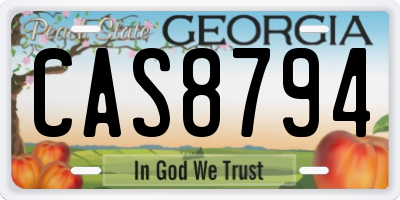 GA license plate CAS8794