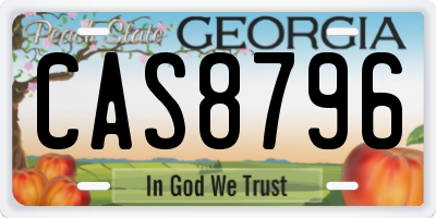 GA license plate CAS8796