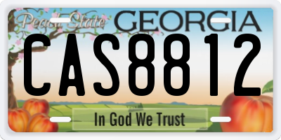 GA license plate CAS8812