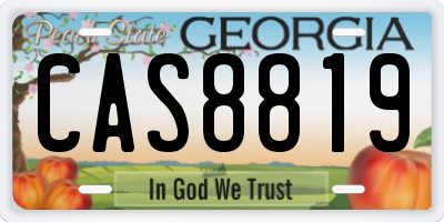 GA license plate CAS8819