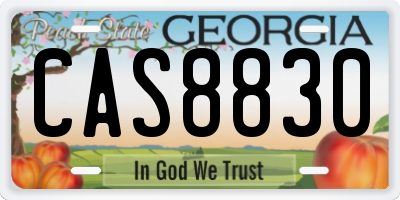 GA license plate CAS8830