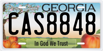 GA license plate CAS8848