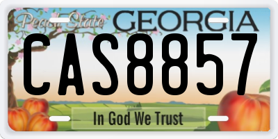 GA license plate CAS8857