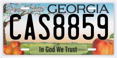 GA license plate CAS8859