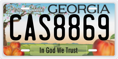 GA license plate CAS8869